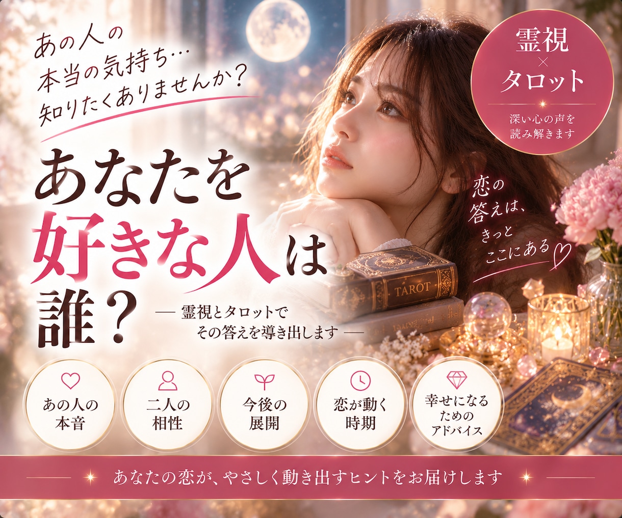 あなたを好きな人は誰？隠れた好意を丁寧に霊視します あなたを想う人は誰？好意・本音・特徴・相性・恋愛進展を鑑定 イメージ2