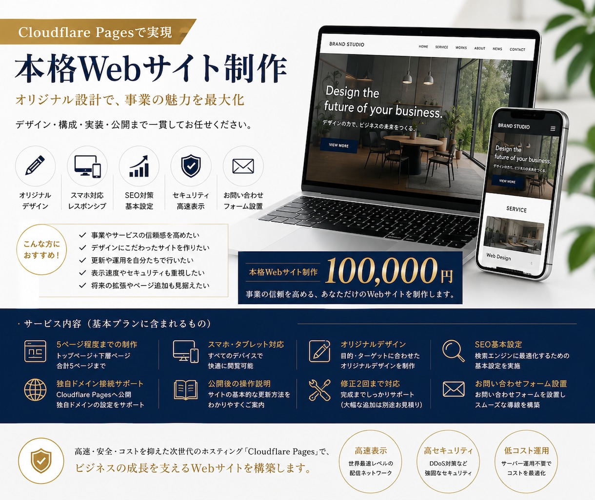 選ばれる事業のWebサイトを制作します 高速・安全・更新しやすい本格サイトを構築 イメージ3