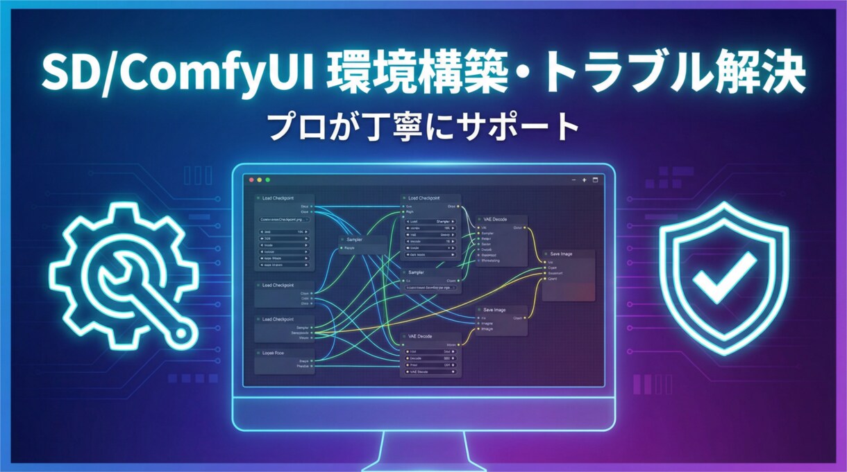 SD/ComfyUIの環境構築・エラー解決します モデルの選び方・おすすめ設定のアドバイスも イメージ1