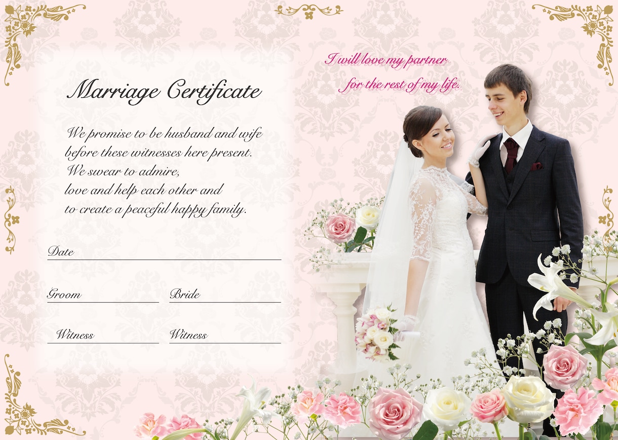 オリジナル結婚証明書を制作します 世界で一つだけの結婚証明書はいかがですか？ イメージ2