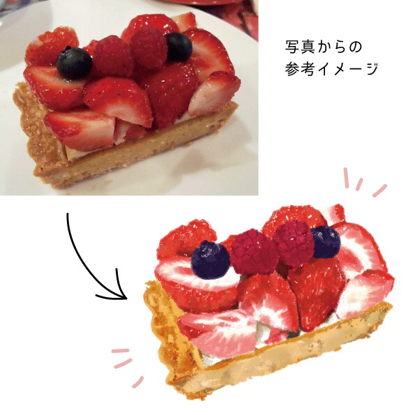ふんわりおいしそうな食べ物のイラストを描きます お写真から優しいタッチのイラストを描きおこします イメージ3