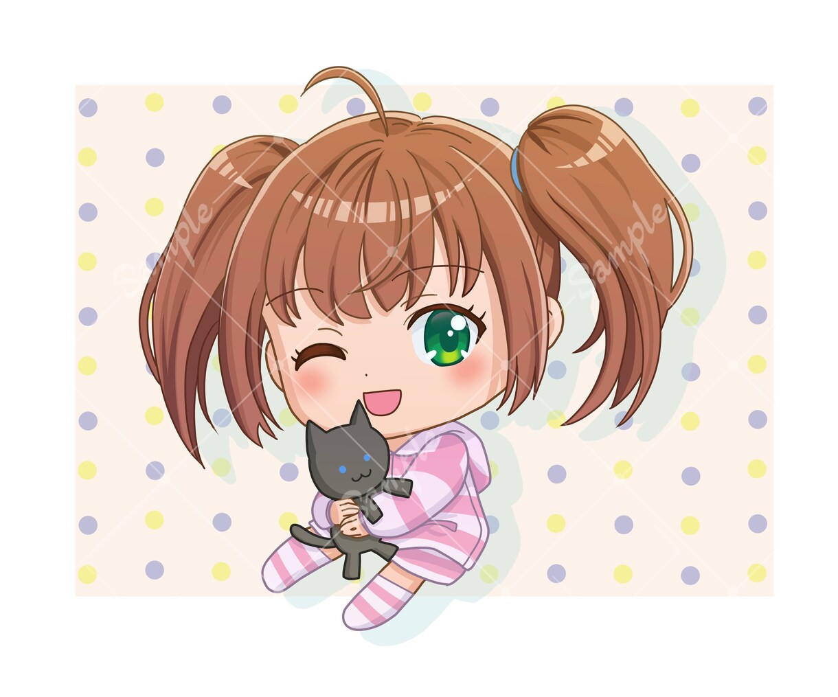 ミニキャラ・デフォルメキャライラスト描きます SNSアイコンなどに使えるアニメ風デフォルメキャラクターです イメージ4