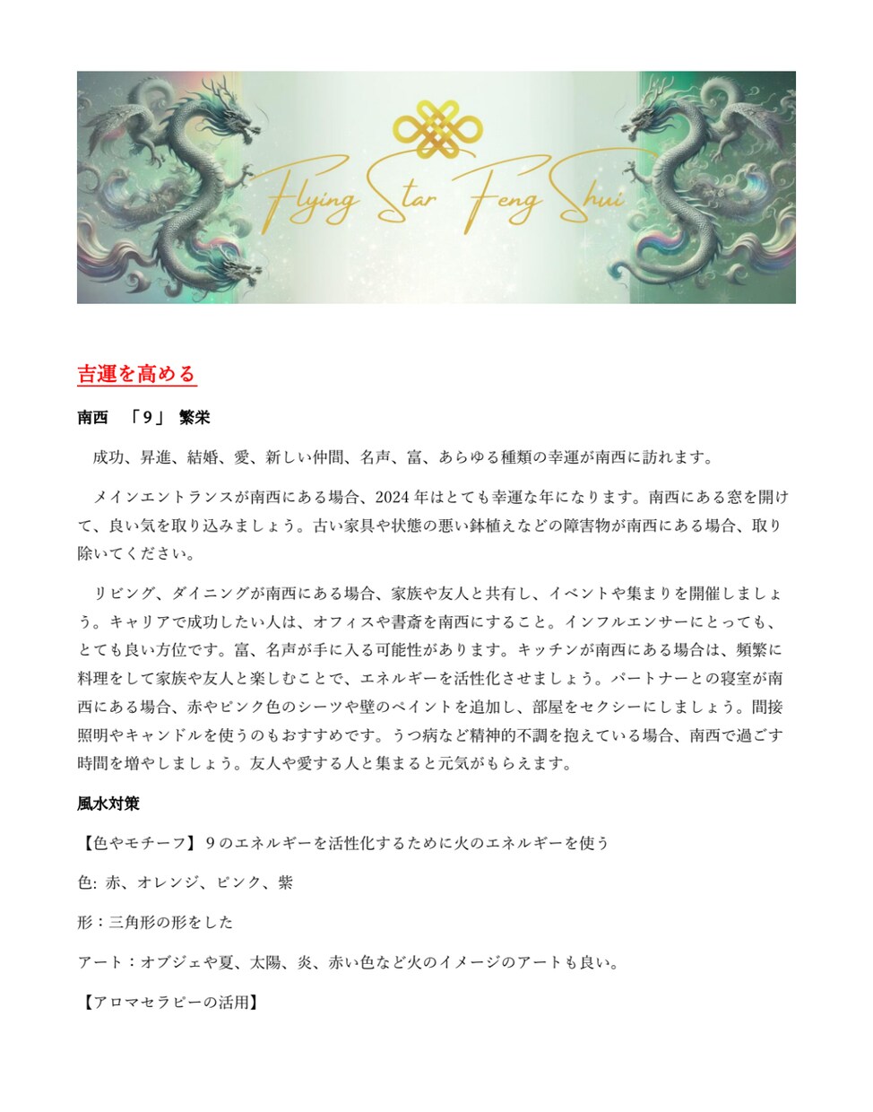 2024年版フライングスター風水の冊子販売します 日本でまだ知られていないフライングスター風水開運法を伝授 イメージ5