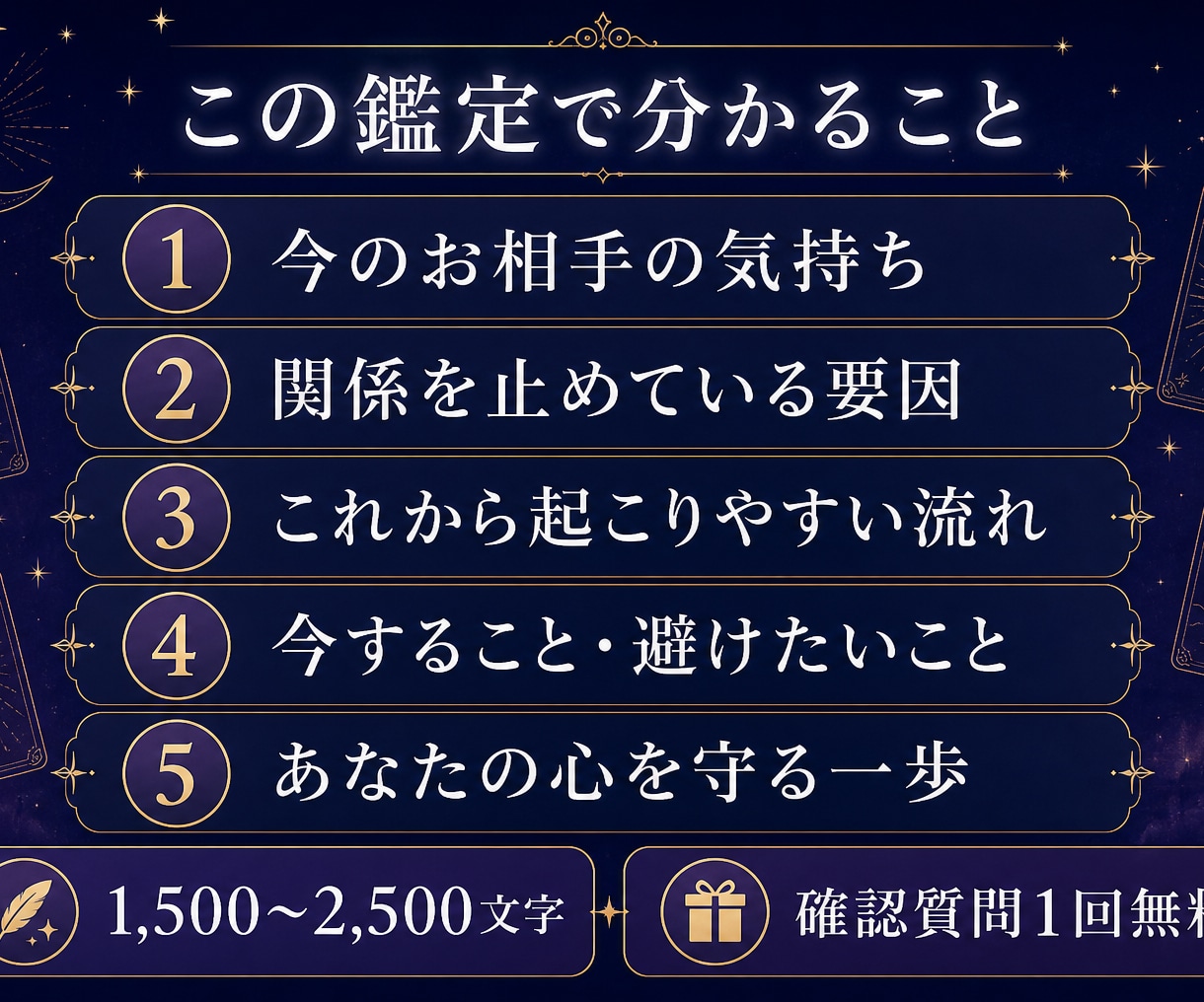 相手の気持ちと次の一歩を多角占術で読み解きます 恋愛の迷いを占い×心理でやさしく言語化します イメージ3