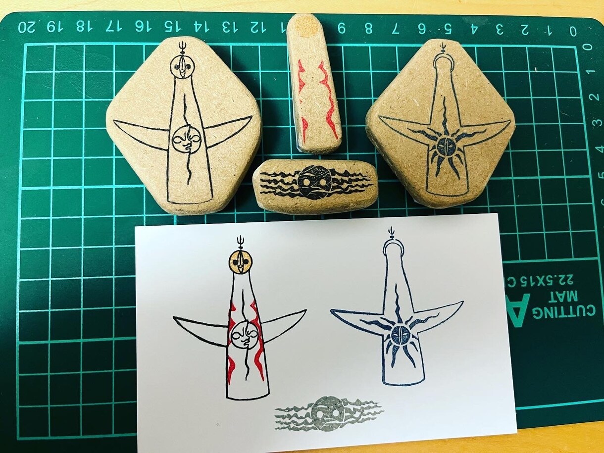 オリジナルの消しゴムはんこを作ります ●はがき1/2サイズに収まるはんこをお作りします！ イメージ3
