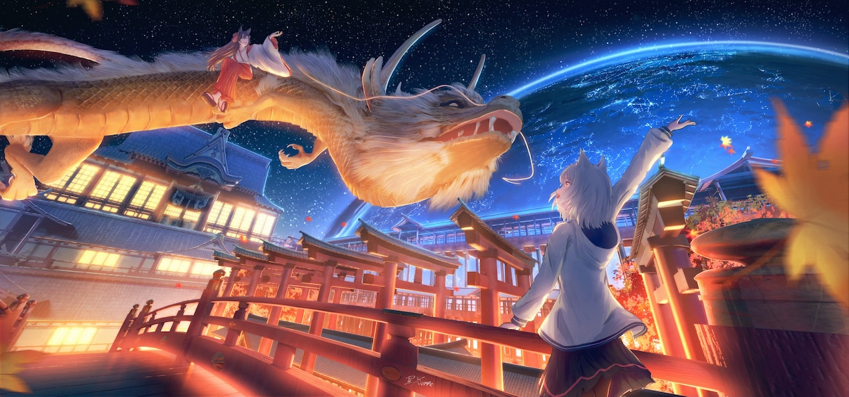幻想的で魅力的な一枚絵や背景イラストを制作致します MVやサムネイル、配信用背景や装画など対応可能です！ イメージ2