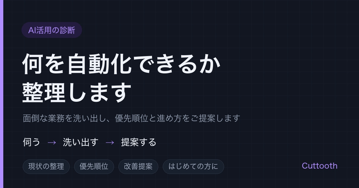 AI自動化の実行プランを作ります 面倒な業務を整理し、改善案を提案します イメージ1
