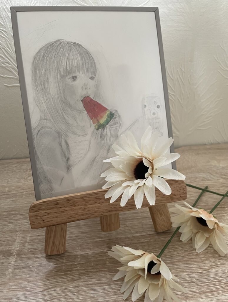お子さまの絵を描きます 柔らかいタッチの鉛筆画とちぎり絵のmix画法 イメージ2