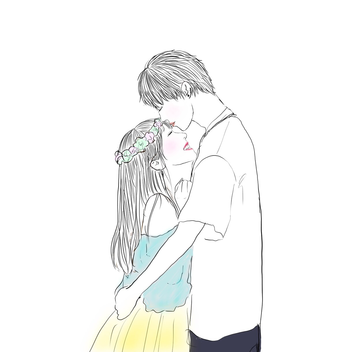 カップル、友達など綺麗なイラスト描きます お祝い、アイコンやプレゼント、名刺などにぴったりです！ イメージ6