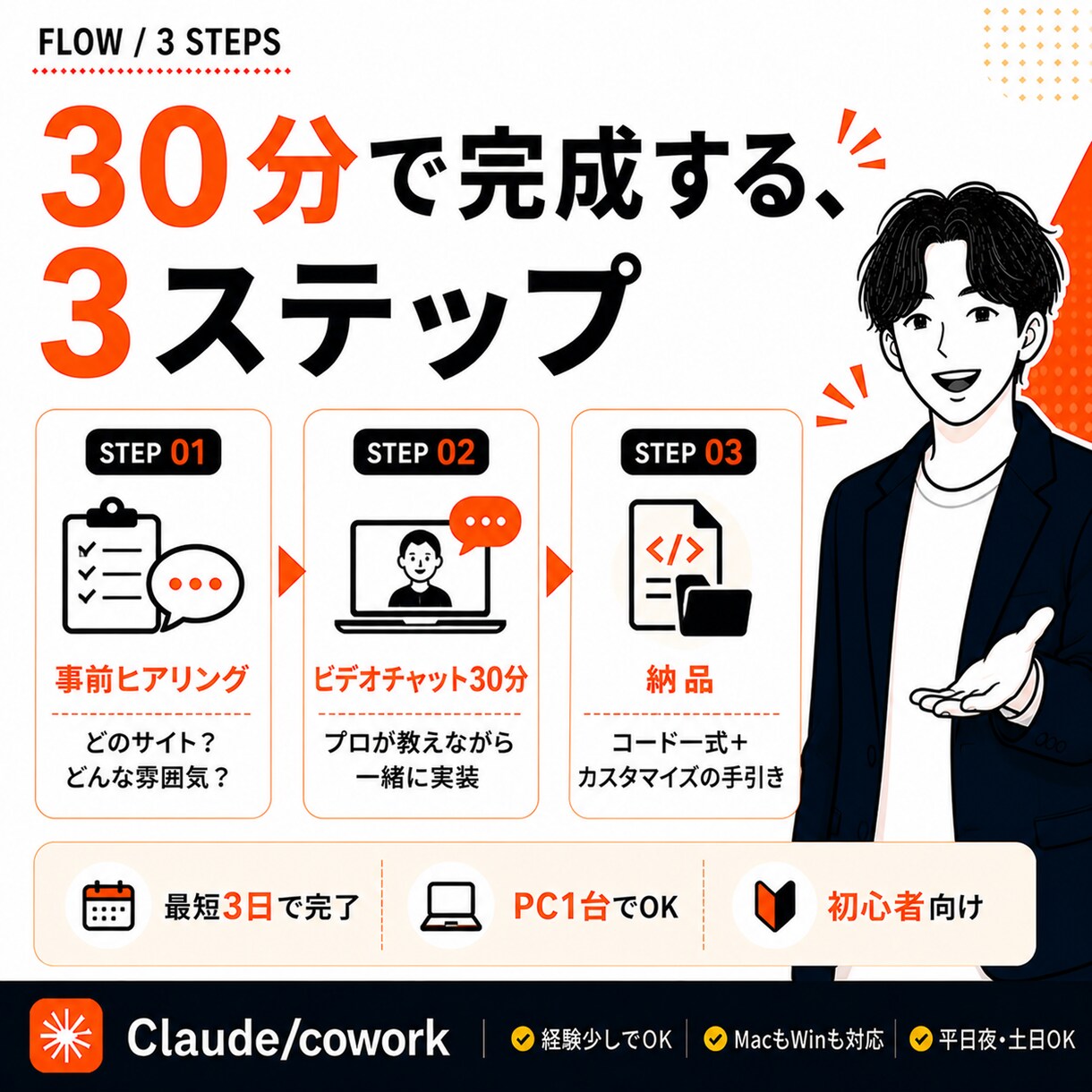 初めてのバイブコーディングをプロが30分で教えます 3択から選んで一緒に静的サイトを完成 イメージ3