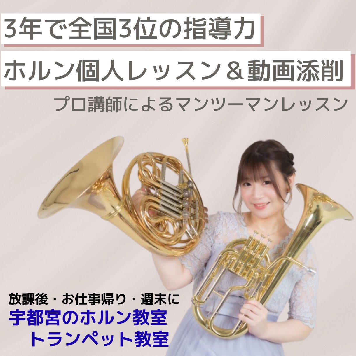 ホルン個人レッスン！高音・バテ対策 丁寧に教えます 高い音が出ないとお悩みの方へ、正しい努力の仕方を伝授します イメージ1