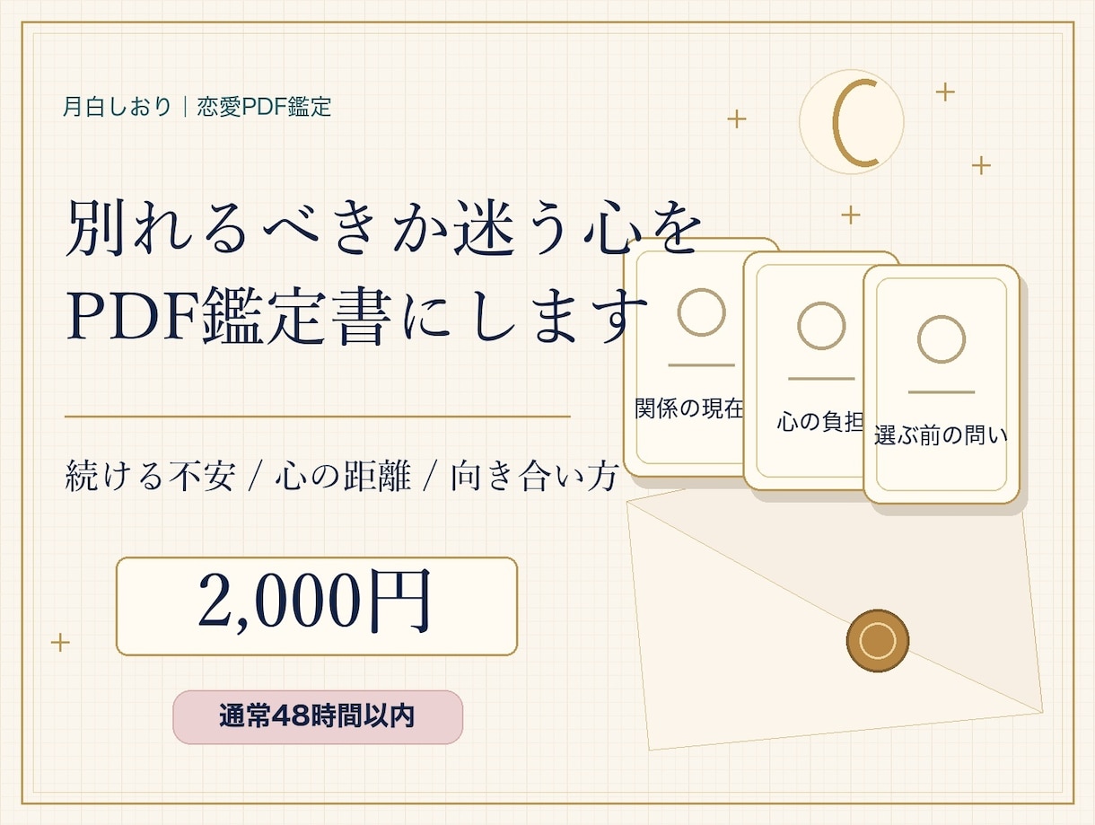 別れるべきかをPDF鑑定します 続ける不安と心の距離を整理します イメージ1
