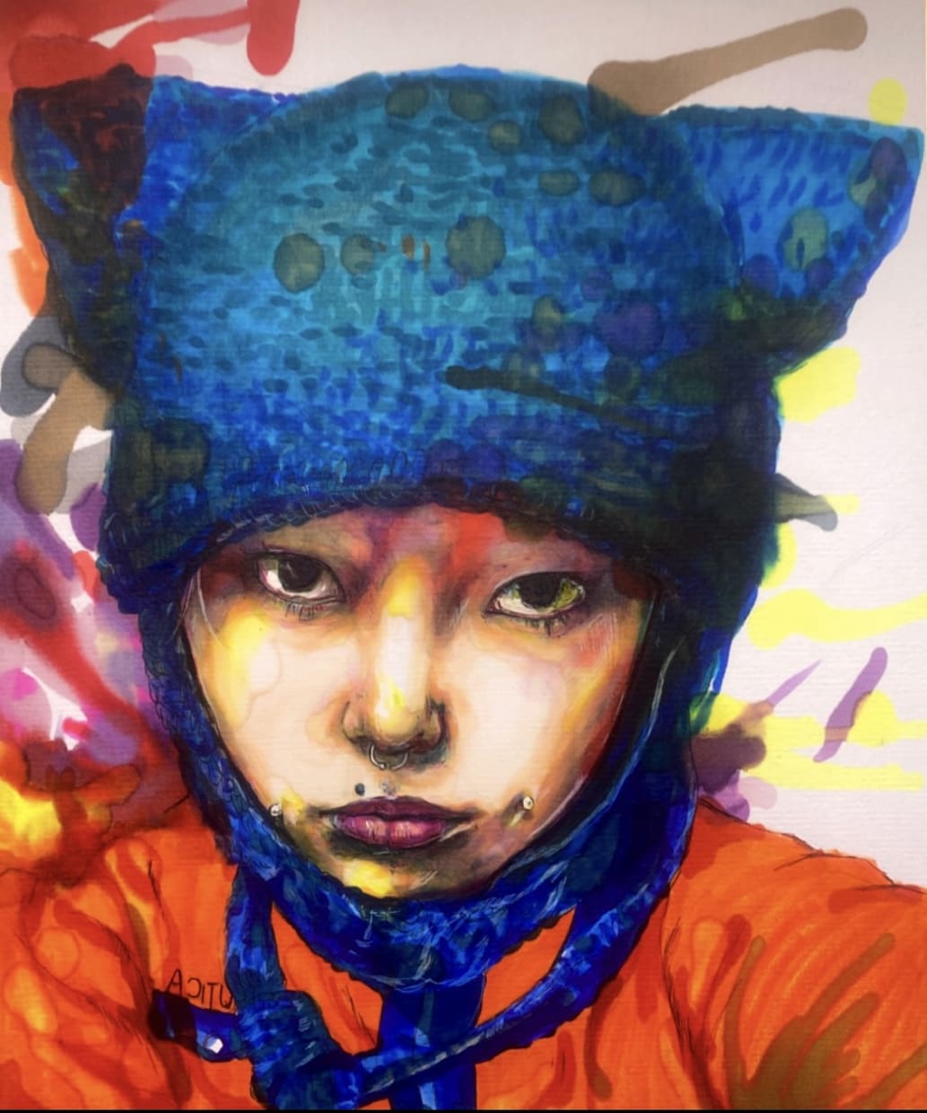 リアルでカラフルな似顔絵を描きます 個性的なカラフルポップな似顔絵 イメージ2