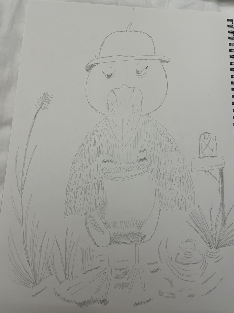 ほっこりやさしいハシビロコウ描きます 癒やしの雰囲気をやさしく伝えるキャッチコピーです。 イメージ1
