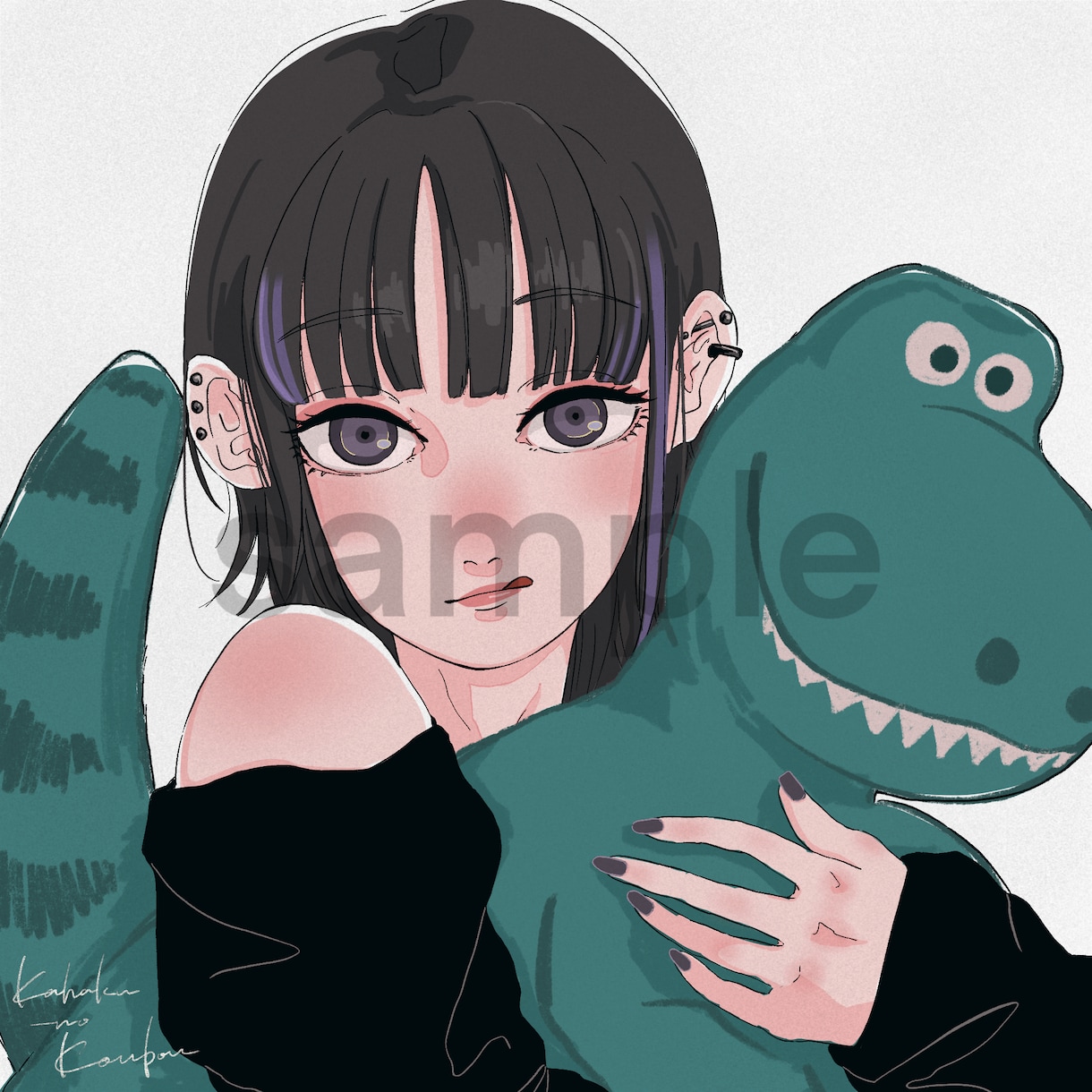 ベタ塗りイラストアイコン作成します 印象的な女の子のイラスト欲しい方是非！ イメージ8
