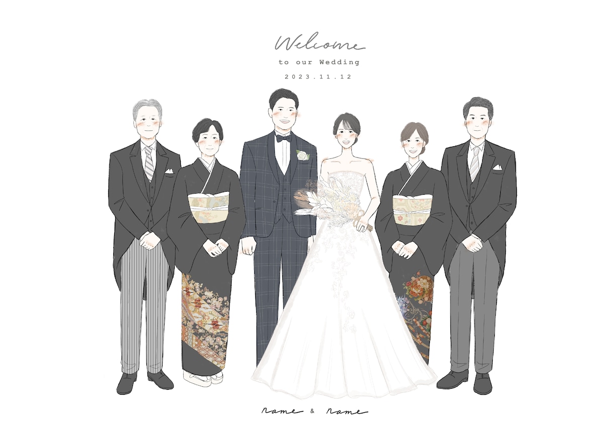 即対応◎！ゆる〜い大人可愛いウェディング描きます ウェルカムボード・結婚式アイテム・プレゼント・記念にも イメージ8