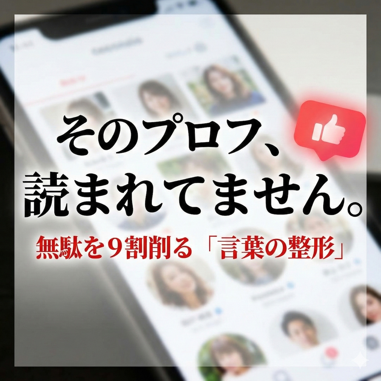 プロフの脂肪を9割削り異性が反応する形へ整形します その1行でスルーされます。言葉の整形外科医が整形します イメージ1