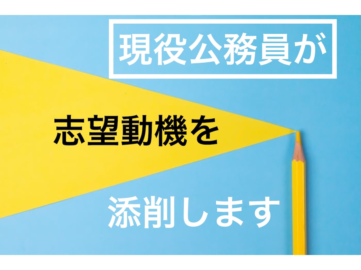 0から作成！公務員があなたの志望動機を作ります 現役市役所の職員が「リアル」な現場目線で作ります！ イメージ1