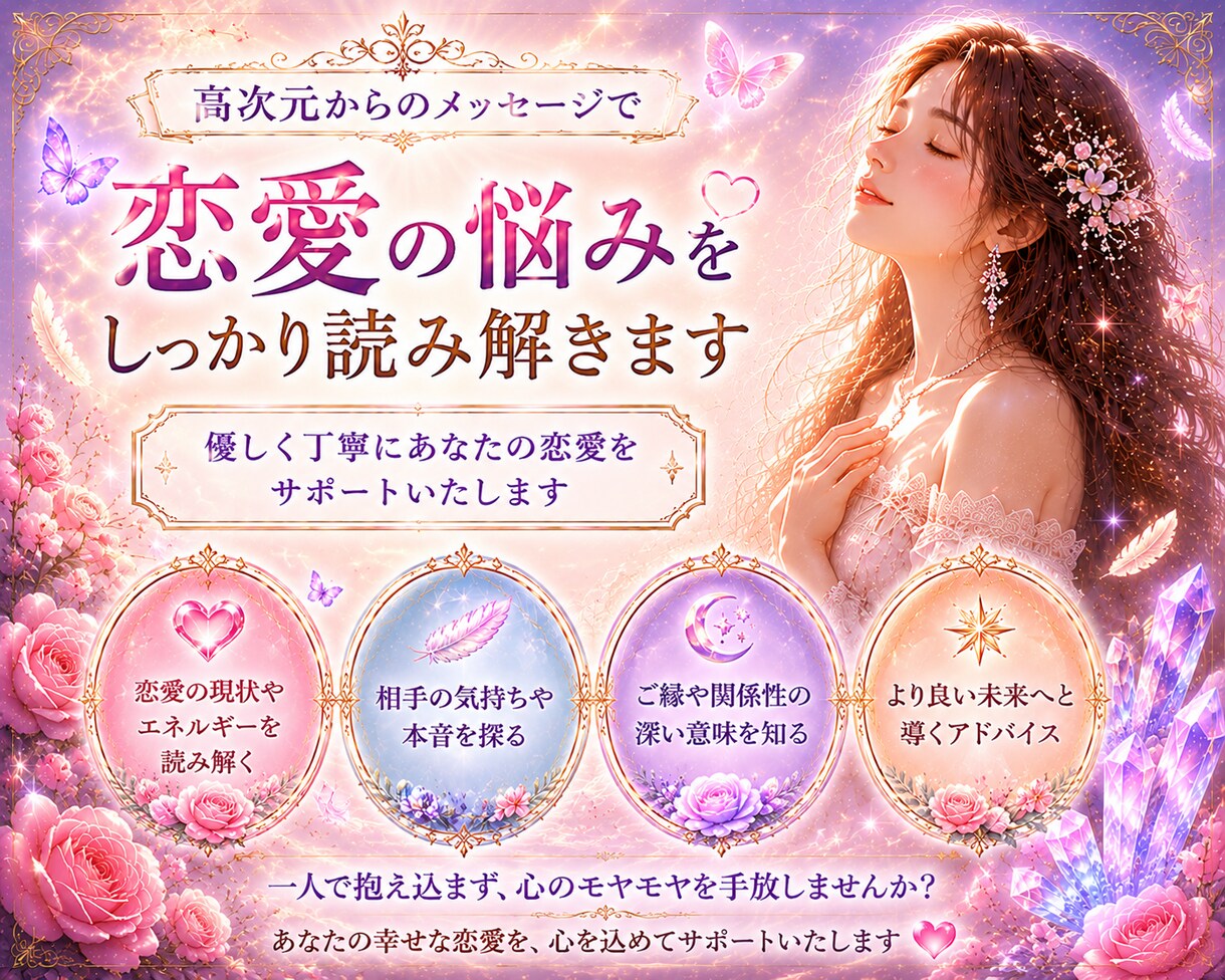 恋愛鑑定｜恋愛のお悩みを高次元の視点で読み解きます ｜恋愛やご縁のお悩みに寄り添いお伝えします イメージ3