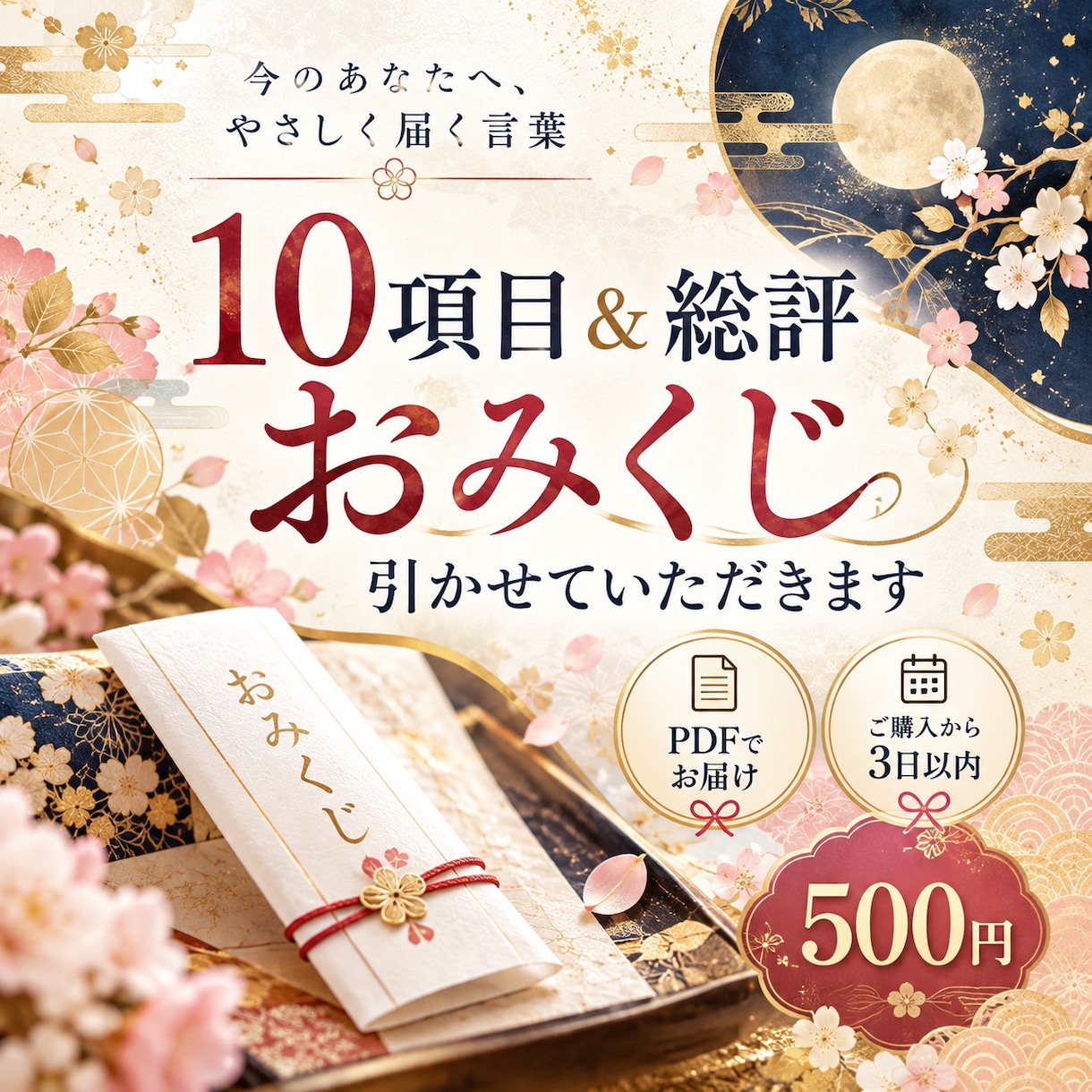 10項の運勢と7日間の行動指針をおみくじで届けます 10項目の運勢と、明日からできる7日間の小さな一歩をお知らせ イメージ1