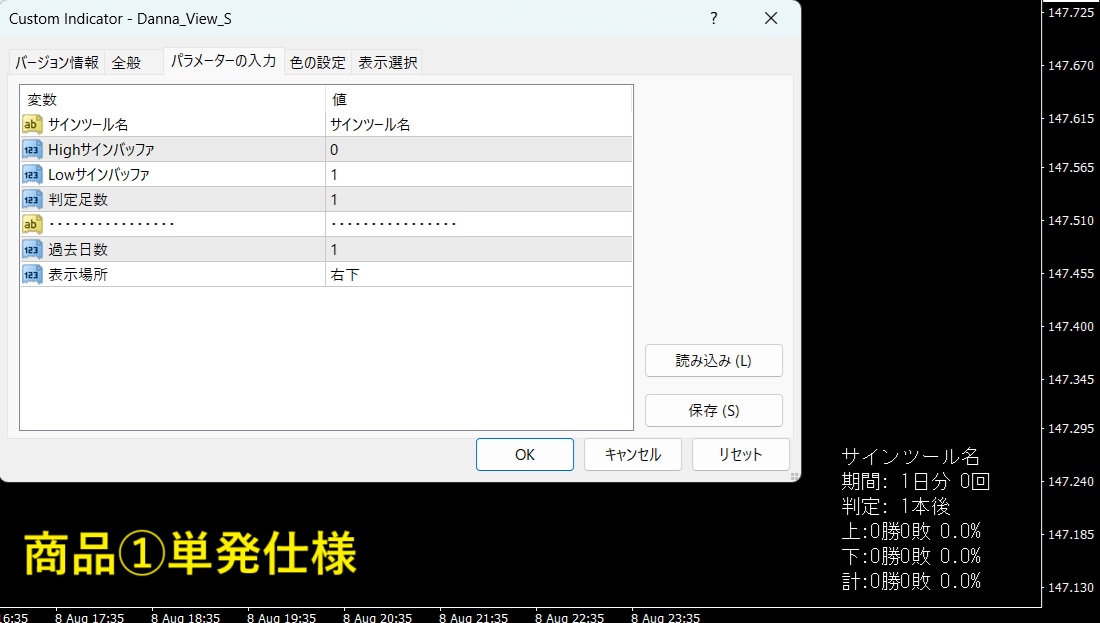 MT4用サインツールのサインを拾い勝率を表示します このツールを使えば検証が楽しくなります！ イメージ1