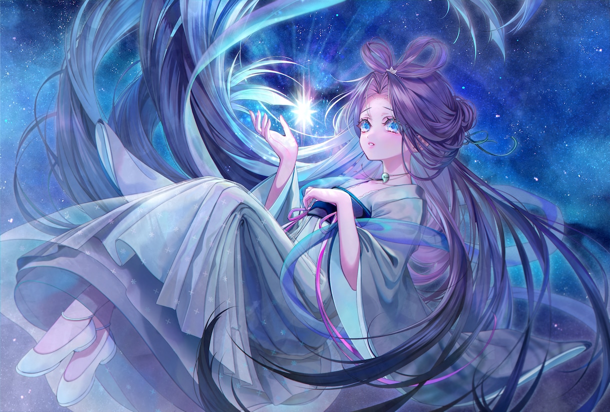 キラキラかわいい透明感溢れるイラスト描きます グッズや配信・ゲーム等様々な用途に合わせて制作します！ イメージ3