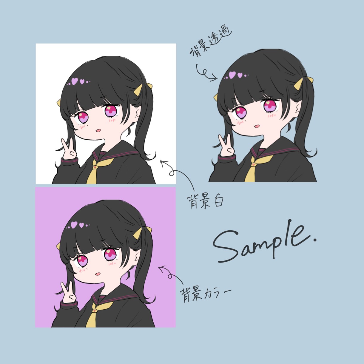 ゆるかわなアイコン、似顔絵等のイラスト描きます ラフ段階修正無料◎配信、ブログ等にも使用ok！ イメージ4