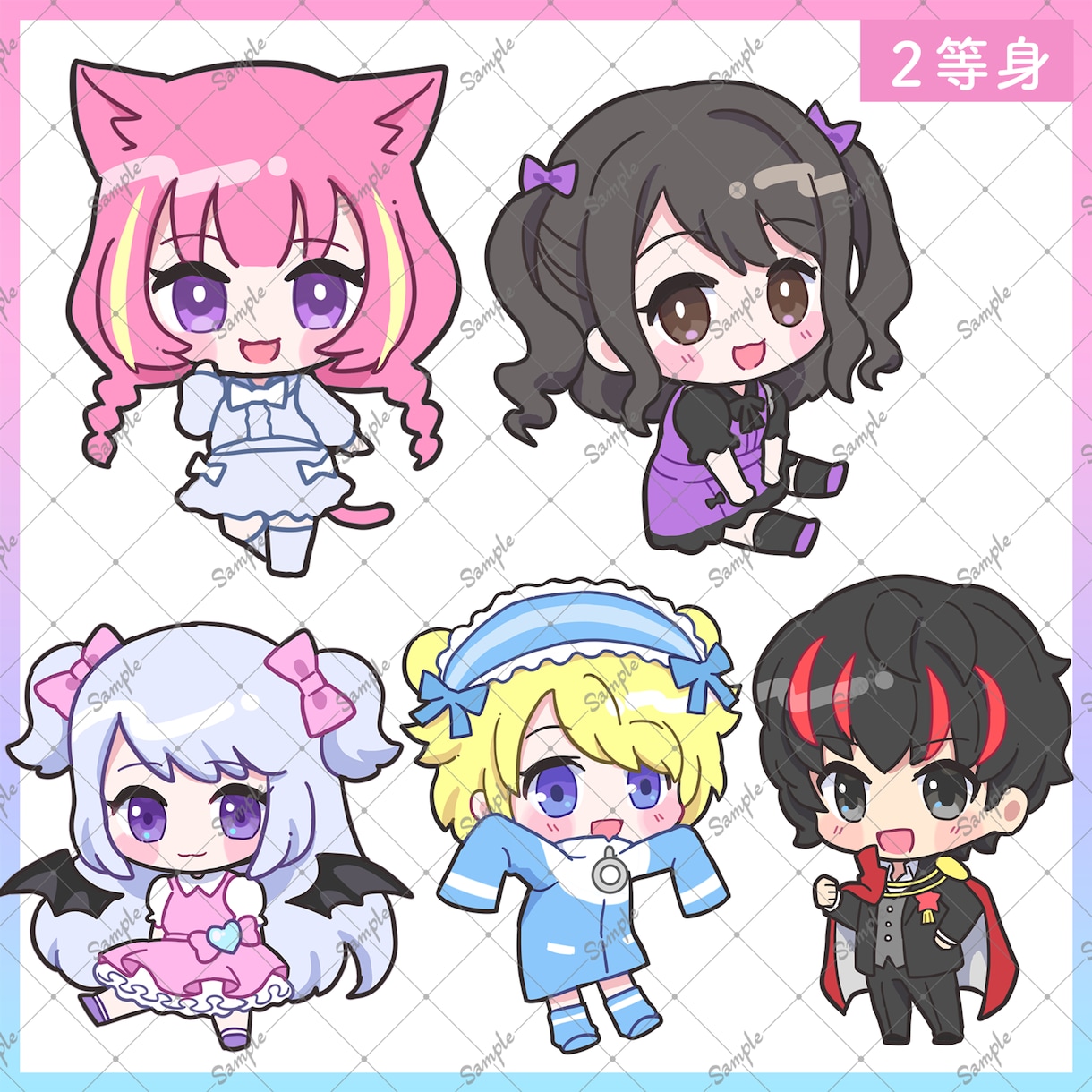 商用OK! SD、ミニキャライラスト作成します ２〜２.５等身のSDキャライラスト作成します イメージ4