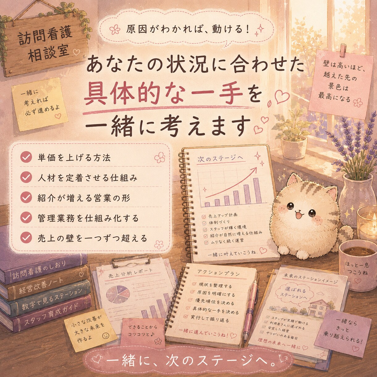 訪問看護の売上の壁、一緒に整理します 現役管理者が壁の原因を一緒に整理・分析します。 イメージ4