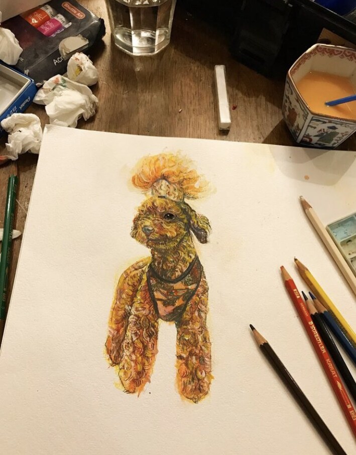 ペットの肖像画やイラストを賜ります どんな雰囲気で性格は？そうゆうこと大事に絵を描きたいです。 イメージ9