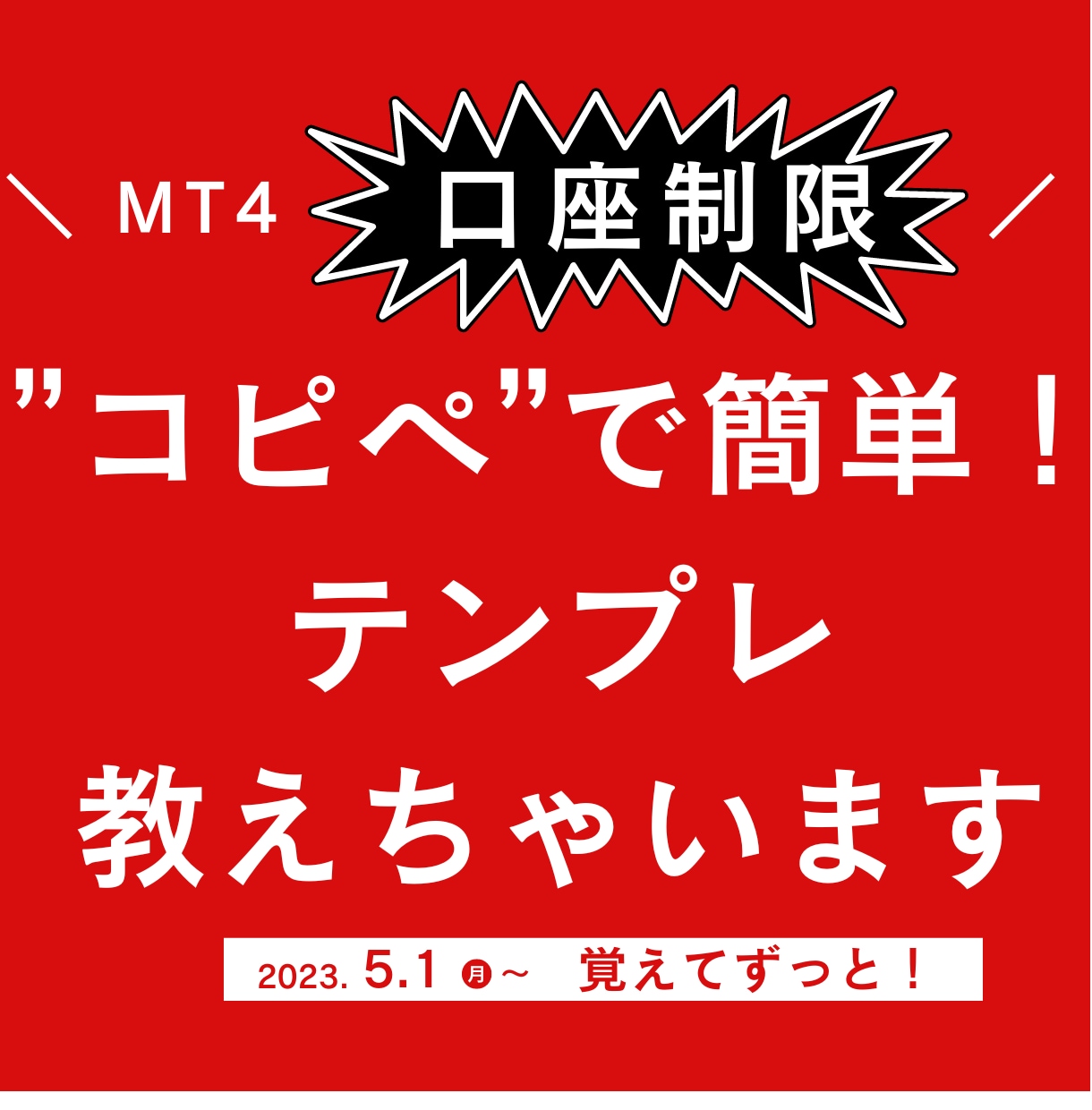 口座制限テンプレートプログラム教えちゃいます コピペするだけ！もうプログラマーにお願いしなくてもOK！ イメージ1