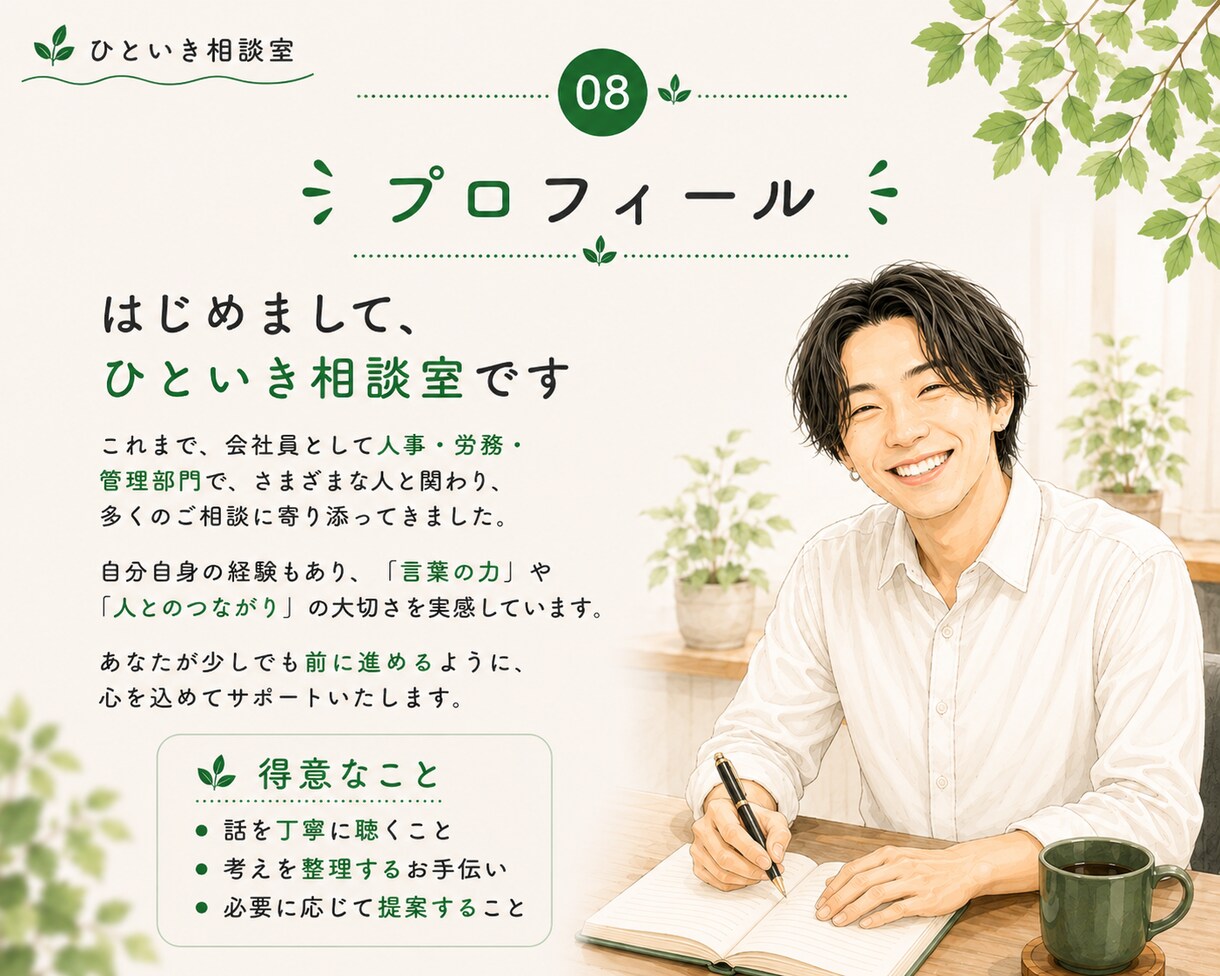 モヤモヤを整理して、前へ進むお手伝いをします ★話すことで、見える景色が変わることがあります。 イメージ8