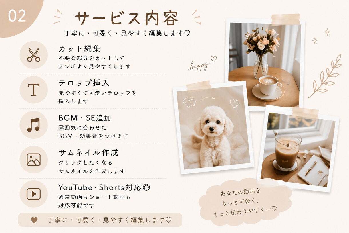 ショート動画を見やすく可愛く編集します 女性向けショート動画を可愛く編集します イメージ4