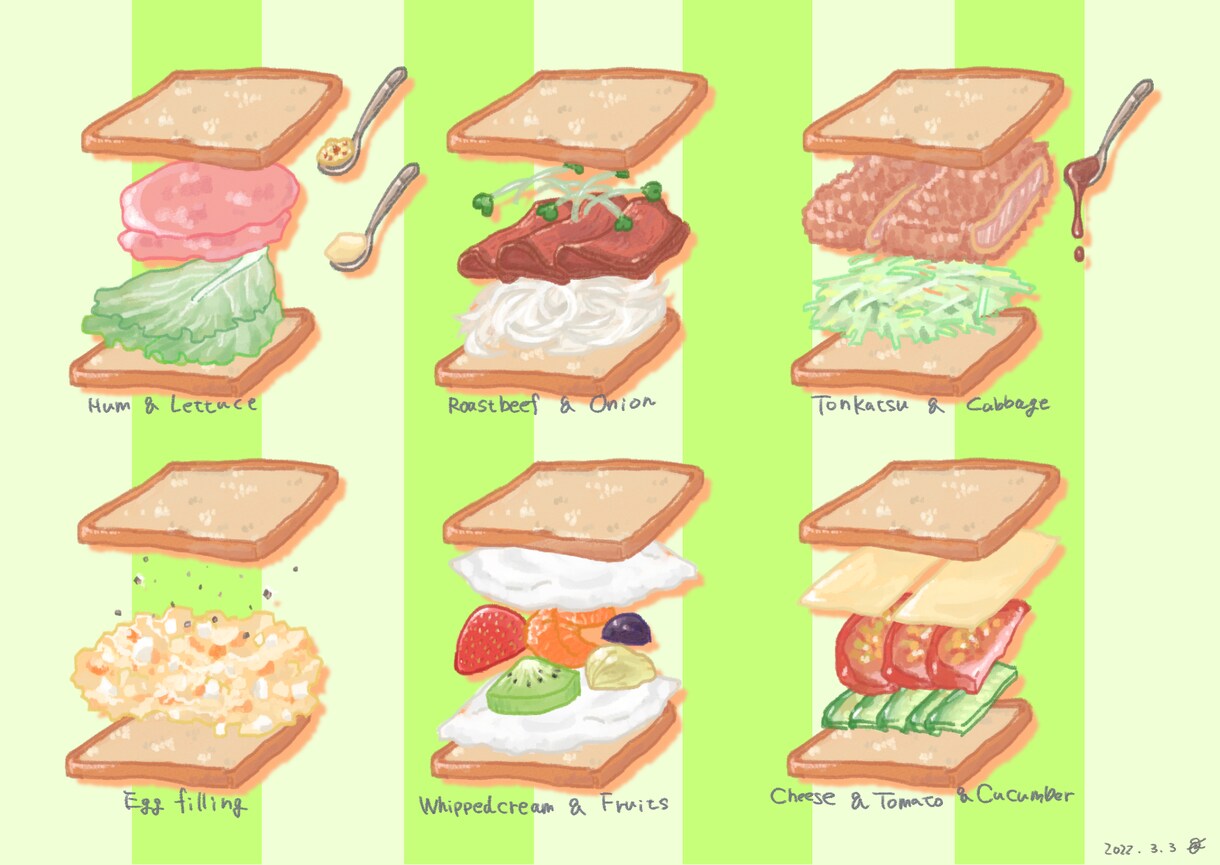 おいしそう！と言われる食べ物のイラスト描きます 挿絵や飲食メニューに使用したいイラストをお探しの方へ イメージ1
