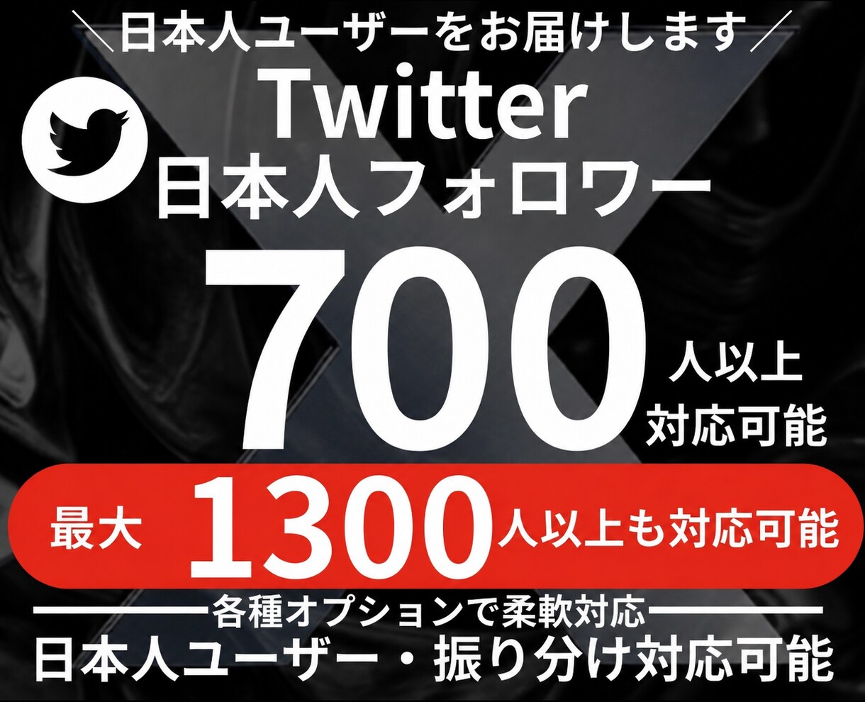 Twitter日本人フォロワー700人増やします 日本人ユーザー中心に自然な認知拡大をサポートします イメージ1