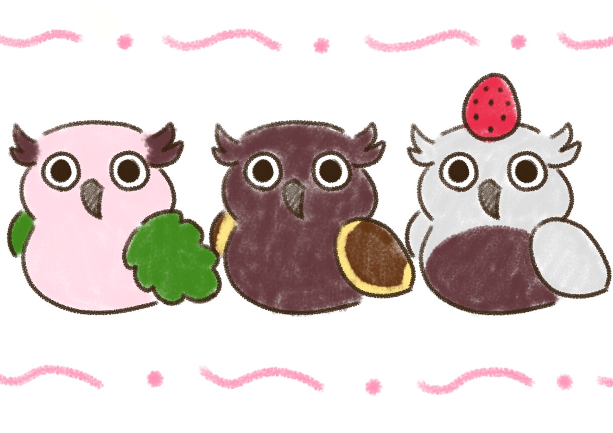 ユーモア溢れるミミズクさんのイラスト描きます 可愛いミミズクさんがあなたに福をお届け！ イメージ4
