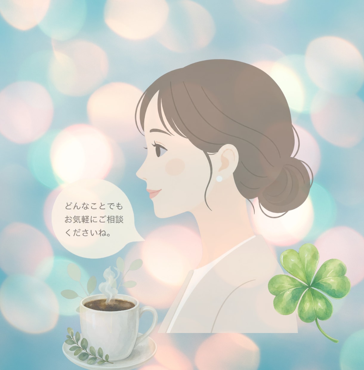 誰にも言えない愚痴や不安、雑談、優しくお聞きします 否定せずあなたの味方になってトコトンお話を伺います。 イメージ1