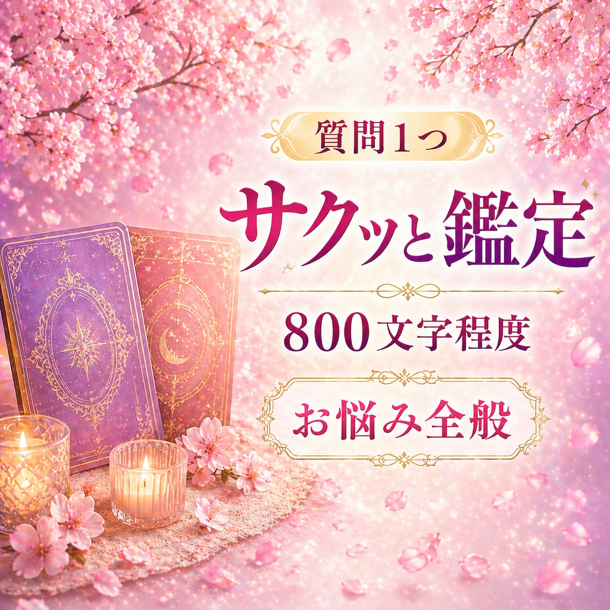 ご質問1つ簡易|恋愛・仕事・人間関係等を占います お悩み全般をサクッと簡潔に800文字程度でお届けします イメージ1