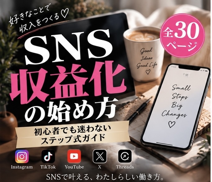 SNS収益化の始め方を30ページで徹底解説します 初心者向けSNS運用から収益化まで基礎から実践的に学べる教材 イメージ1