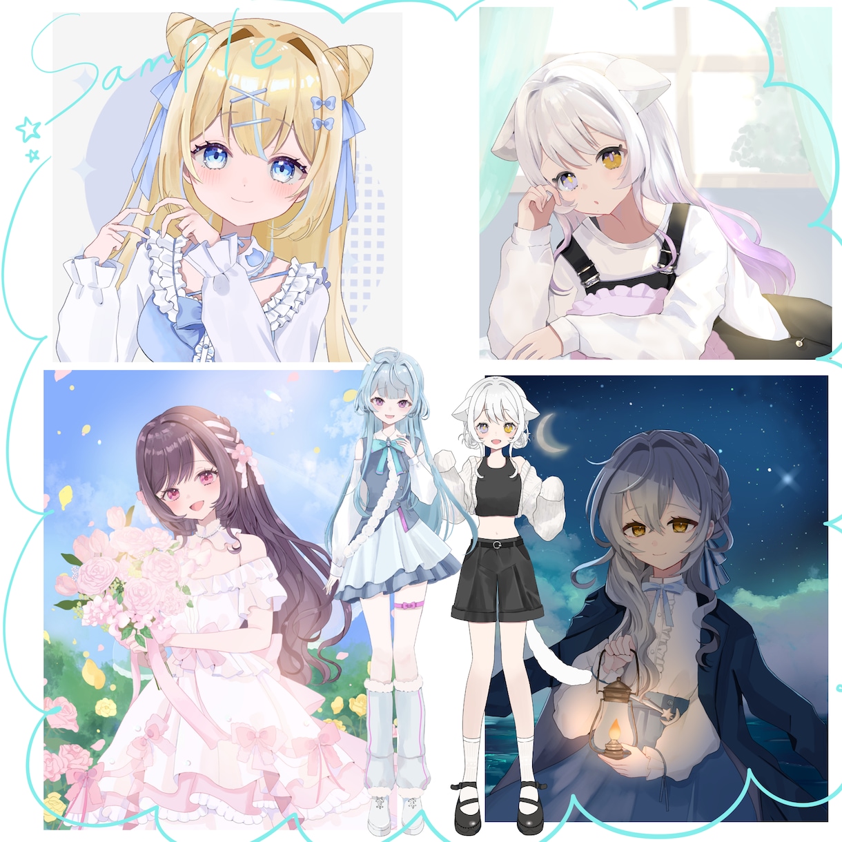 商用無料！全力で可愛い女の子を描きます ラフまで修正無制限！アイコンやミニキャラに是非！ イメージ8