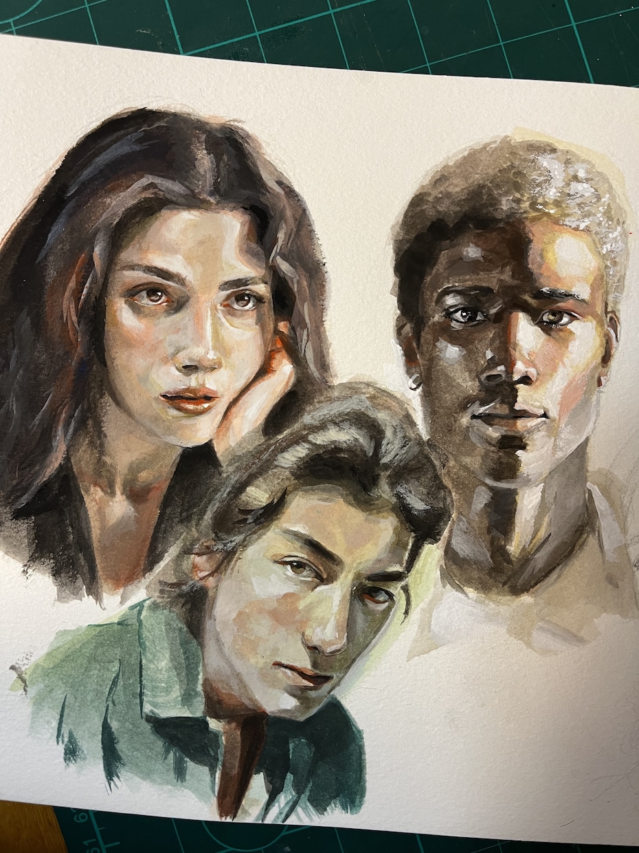 手描き水彩　温かみのある似顔絵を制作します 大切な人に、かたちに残る思い出を イメージ2
