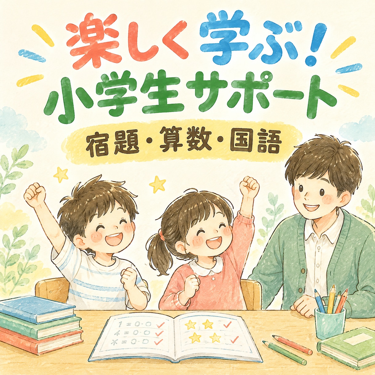 小学生の皆さんと一緒に勉強・指導します 楽しく、嫌にならない勉強時間を！ イメージ1