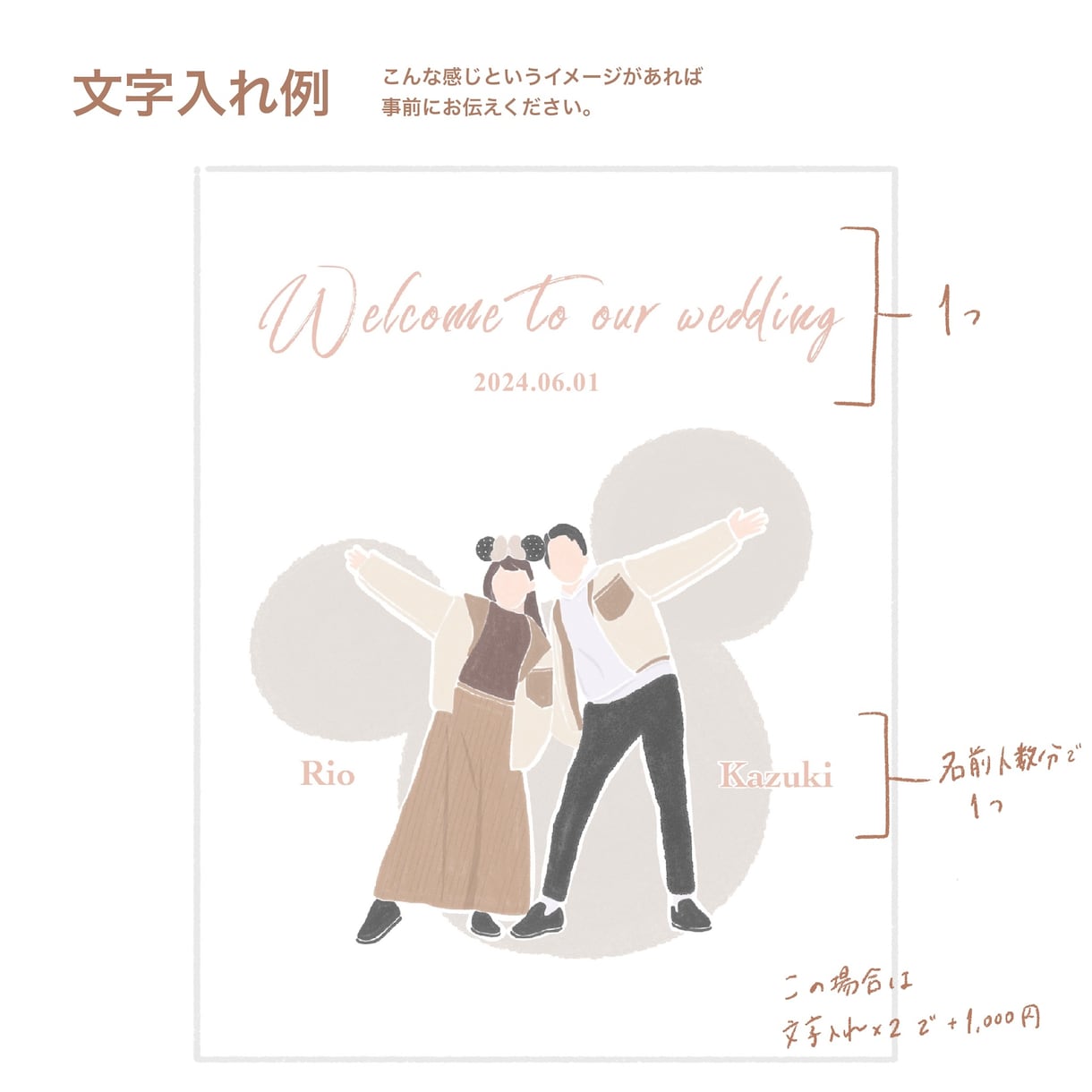 写真を元に柔らかい雰囲気のイラストを作成します 結婚式準備や、友達、家族の思い出づくりに是非！ イメージ4