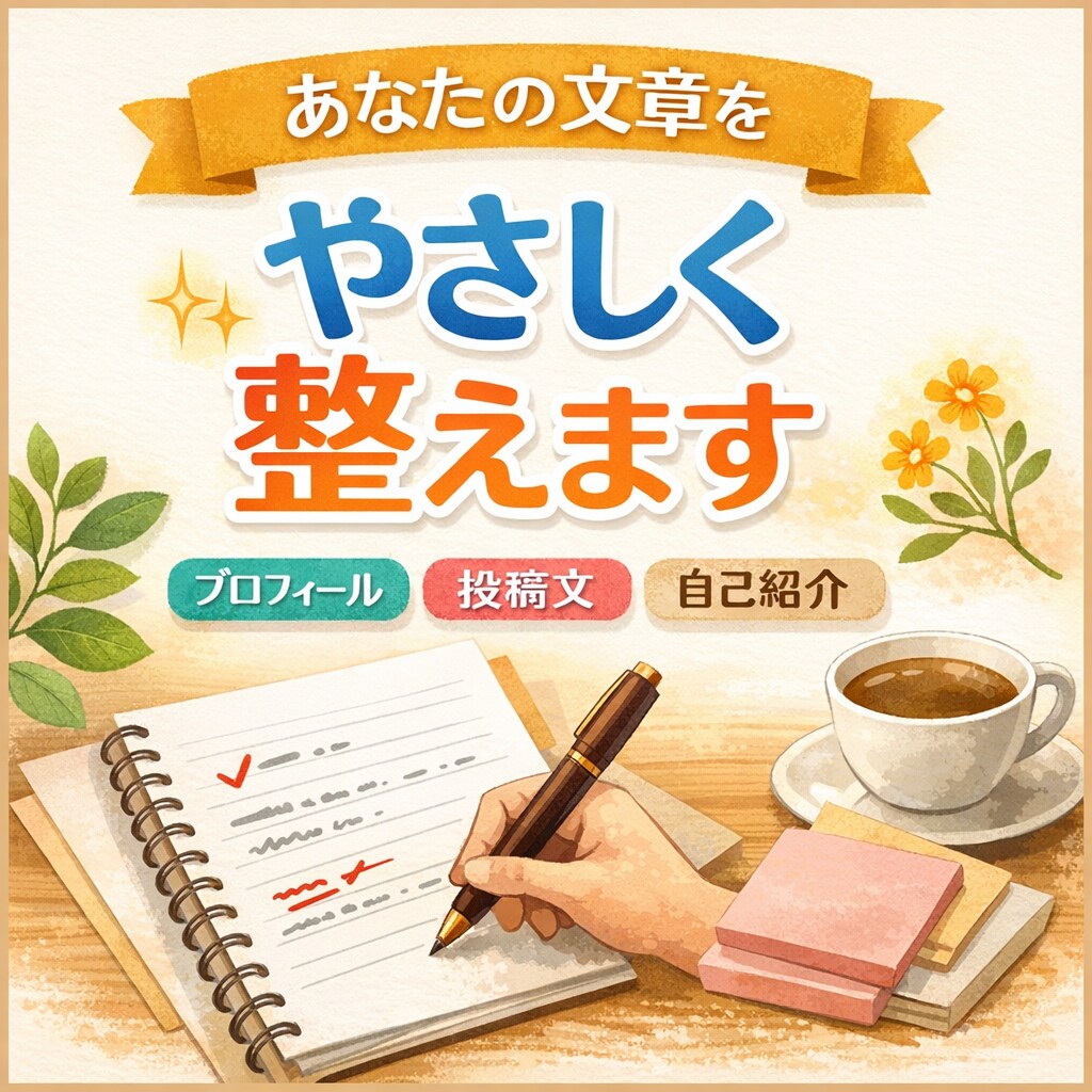 あなたの文章を、やさしく整えます あなたらしい言葉に整えたい方へ イメージ1