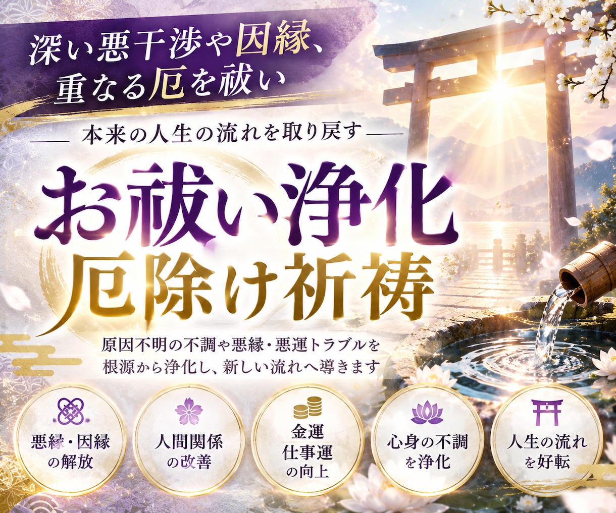 深層に残る厄・悪縁・重い気を祓い人生の流れ整えます 何をしても流れが変わらない方へ。霊視から始める個別の浄化祈祷 イメージ2