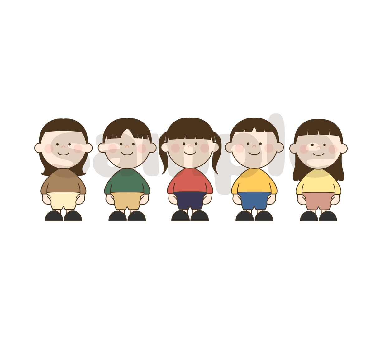 シンプルでかわいいイラスト作成します 服装、髪型、表情等の希望に応じます！3回まで修正無料です！ イメージ3