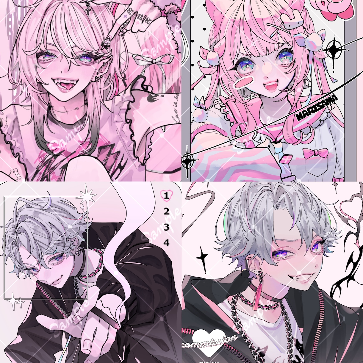 中世的୨ৎかわいい系のイラストを制作いたします 10〜20代までの男の子や女の子のイラストが得意です⭑.ᐟ イメージ2