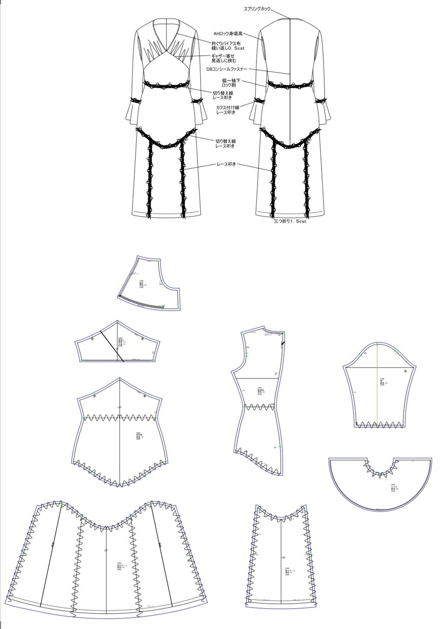 オリジナルのお洋服のパターン製作致します 現役のプロのパタンナーがパターンを製作致します。 イメージ4