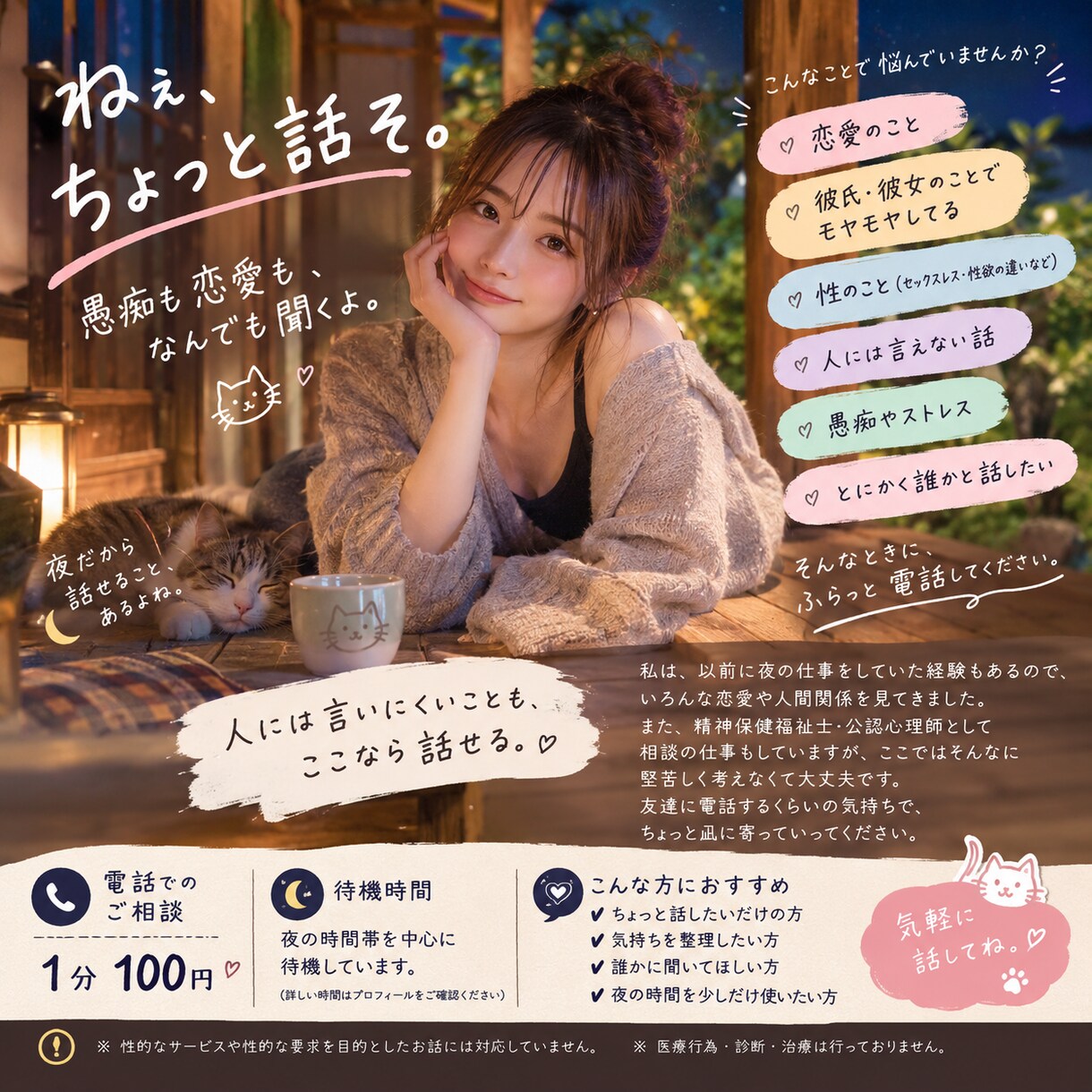 色んな話、聞きます！話します 友人や知人には話せない内容でも話しましょ イメージ1