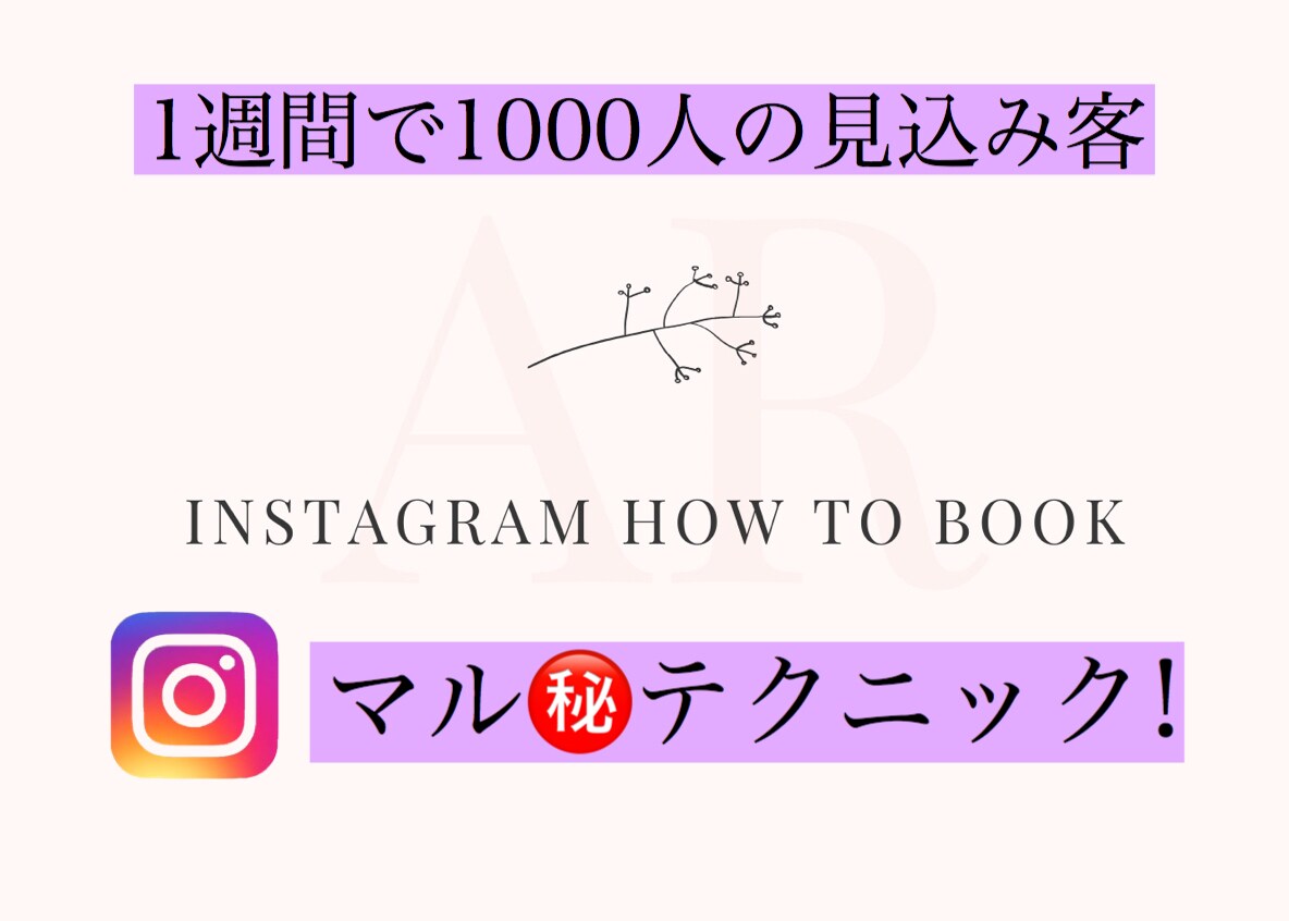 インスタグラムで濃い見込客を集客する方法を教えます 1週間で1000人の見込客を集客するマル秘テクニックを伝授！ イメージ1